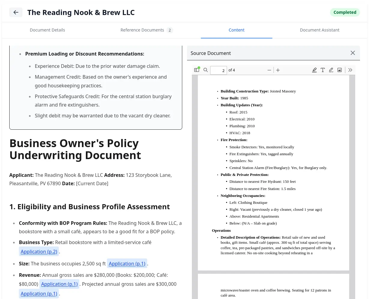AI-powered underwriting visualization